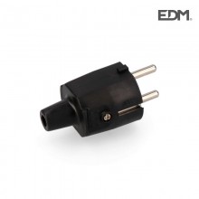 CLAVIJA GOMA 10/16 A 250 V T/TL IP 44 4,8 MM NEGRA ENVASADA EDM