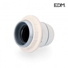 PORTALAMPARAS SEMIROSCADO BLANCO E-27+ ARANDELA ENVASADO
