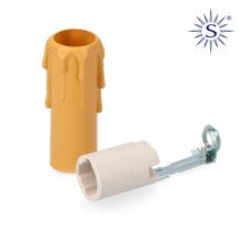 VELA MEDIANA CREMA+PORTALAMPARAS 44126 ENVASADA