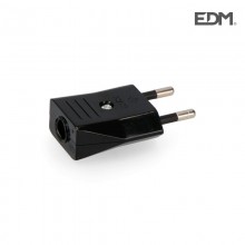 CLAVIJA 10A 250V NEGRA RETRACTILADA EDM