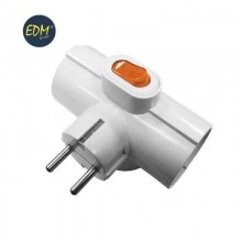 CLAVIJA TRIPLE 3 TOMAS CON INTERRUPTOR T/TL 16A 250V