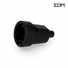 BASE AEREA GOMA 10/16 A 250 V T/TL IP44 4,8 MM NEGRA RETRAC. EDM